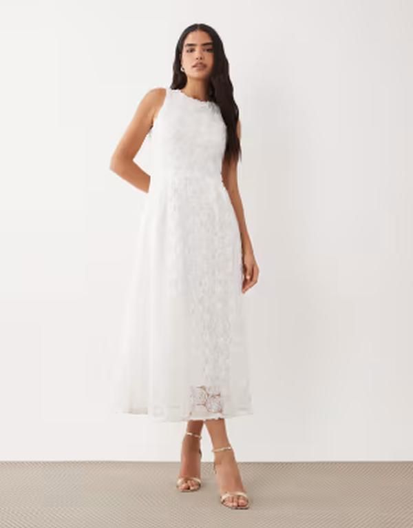 ヴィラ レディース トップス ワンピース フラワー柄 フラワー VILA floral jacquard midaxi dressno white ホワイト