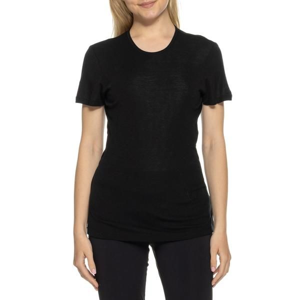 アイスブレーカー レディース トップス シャツ ウール Icebreaker 175 Everyday Base Layer Top Merino Wool Short Sleeve Black ブラ