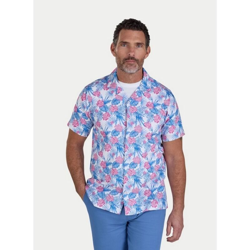 ライジングブル メンズ トップス Tシャツ フラワー柄 半袖 リネン フラワー Raging Bull Mens Maldives Floralinen Revere Collar ShortSlee 21,560円