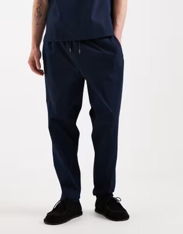 エイソス メンズ ボトムス カジュアルパンツ ASOS DESIGN tape red pants part of a set NAVY ネイビー