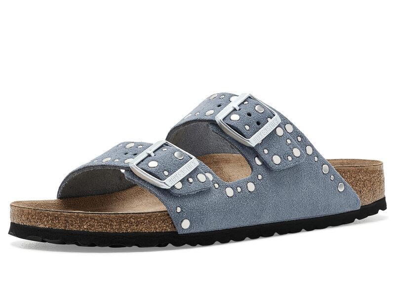 ビルケンシュトック レディース シューズ サンダル スエード Birkenstock Arizona Rivets Suede Stone Blue ブルー
