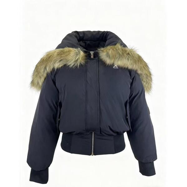 カンゴール レディース アウター ジャケット・ブルゾン Kangol Womens Water and Wind Resistant Hooded Short Puffer Jacket Black