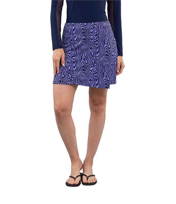 アイビークール レディース ボトムスカート プリント ミニ IBKUL Courtney Printed Faux Wrap Mini Skort Courtney LavenderClassic N