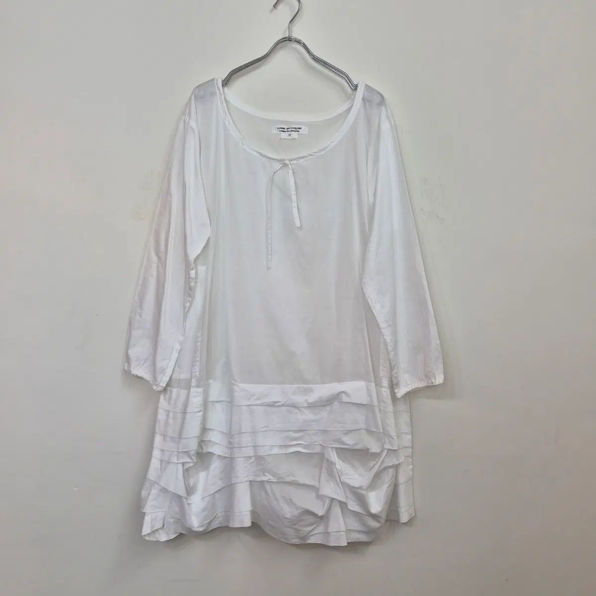 COMME des GARCONS AD2006 白 フリル ロング ブラウス