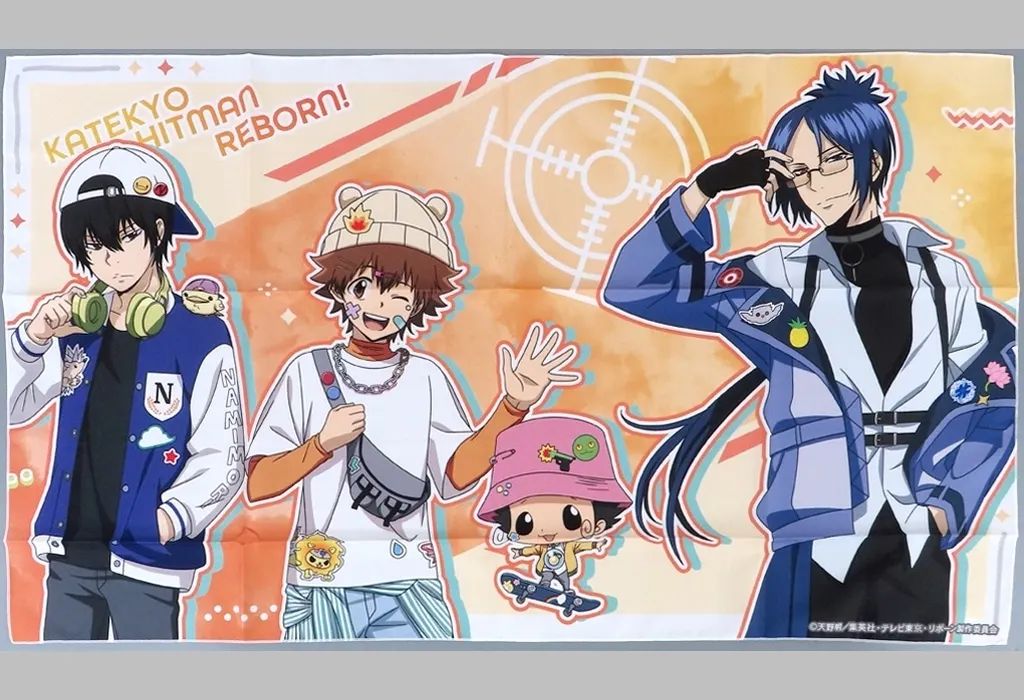 [Used] Towel/Tenugui Collection Vongole Family Multi Cloth “Kurakuji Tutor Hitman REBORN! Decora Fashion” A Award