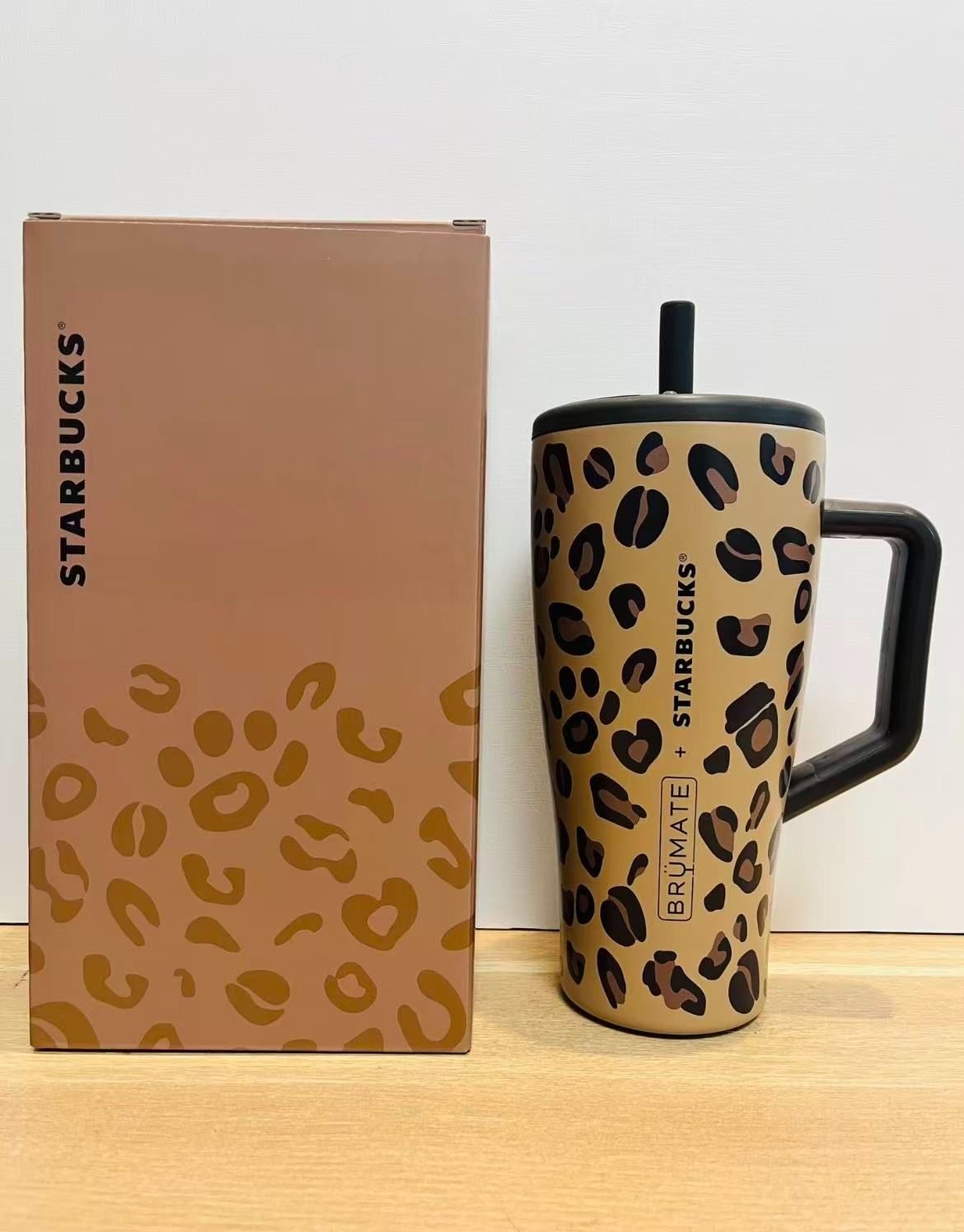 即納★海外正規品 スターバックス ヒョウ柄 レオパード コーヒートーン シリーズ 887ml 持ち手付きステンレス タンブラー Starbucks 202608新作 SNS人気 おしゃれ 大容量 スタバ BRUMATE ブルーメイト