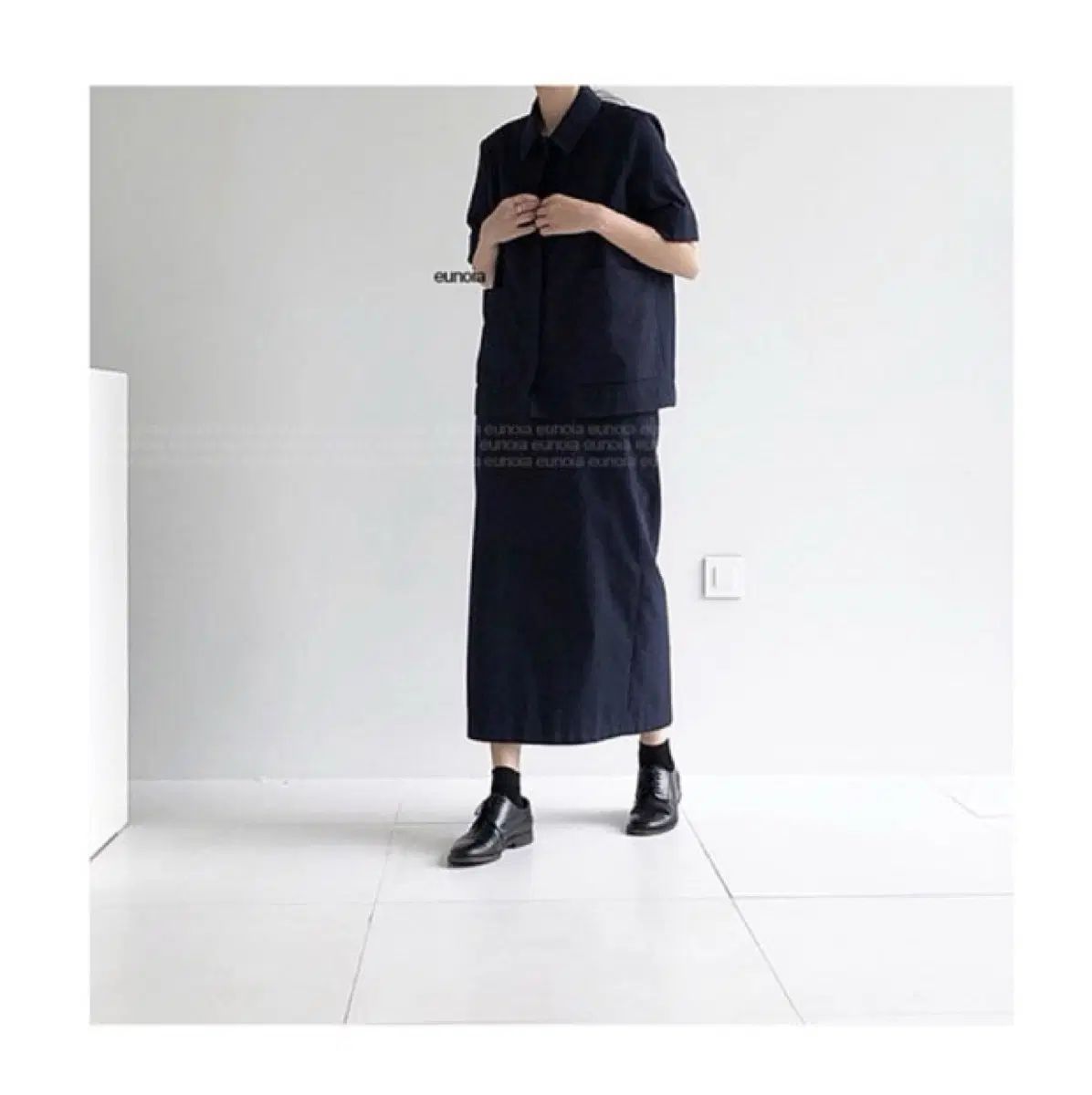 eunoia シアサッカー セットアップ ネイビー