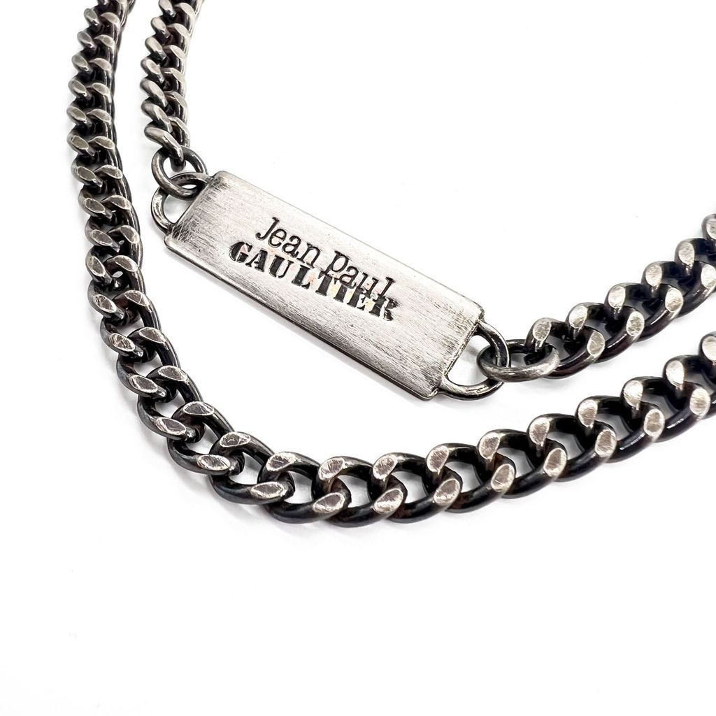 Jean Paul Gaultier 2連 ウォレットチェーン 剃刀 Jean Paul GAULTIER シルバー 2連 ウォレットチェーン 喜平 ロゴ