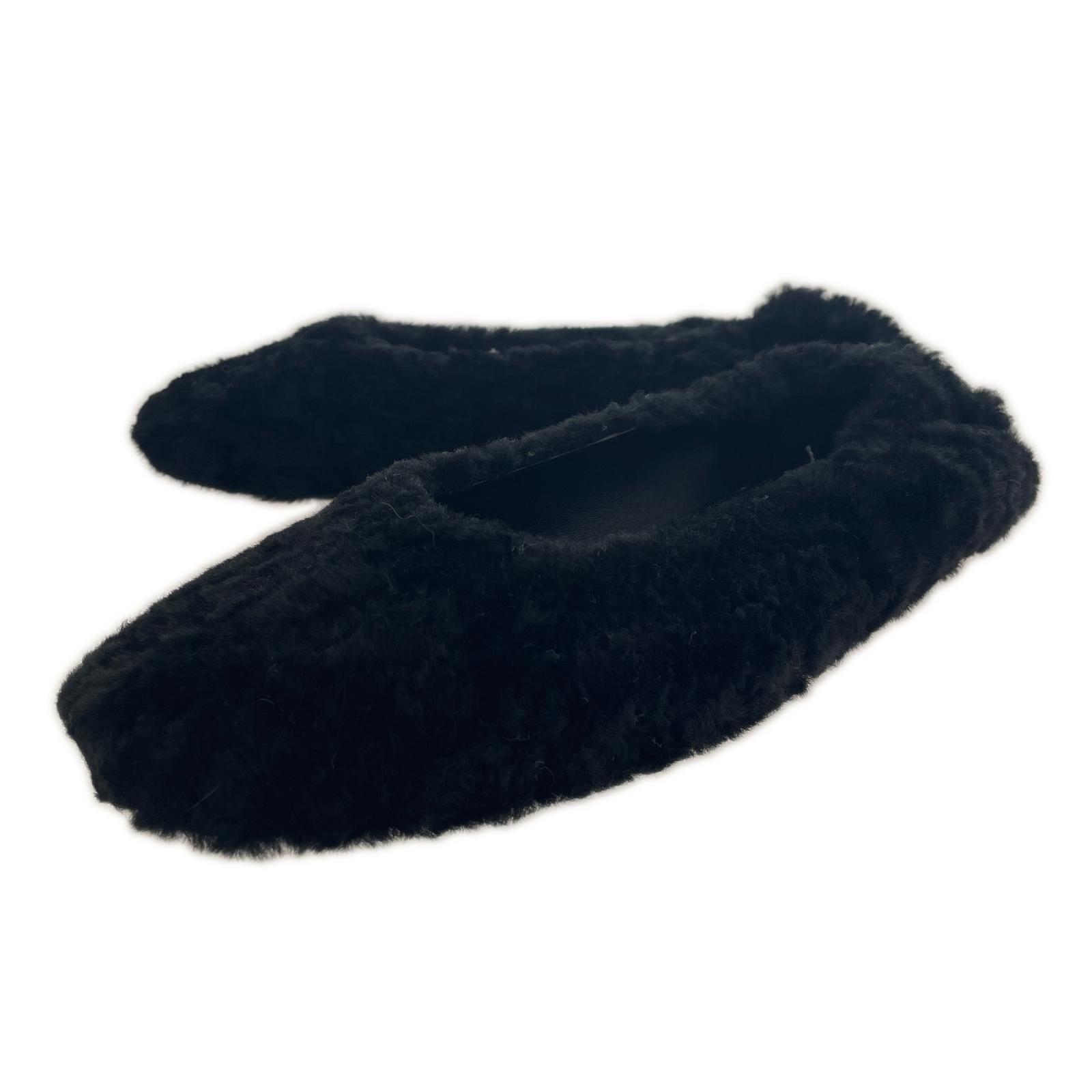 DRIES VAN NOTEN ドリスヴァンノッテン ボアバレエシューズ size38/ブラック
