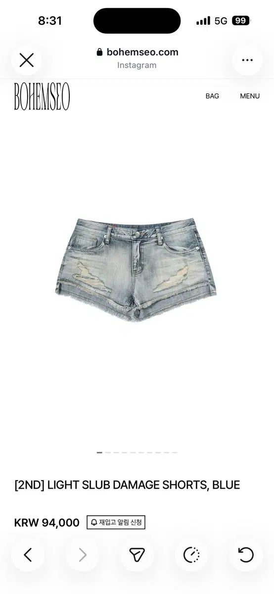 BOHEMSEO ボヘミアンソウルデニムショートパンツ(新品)