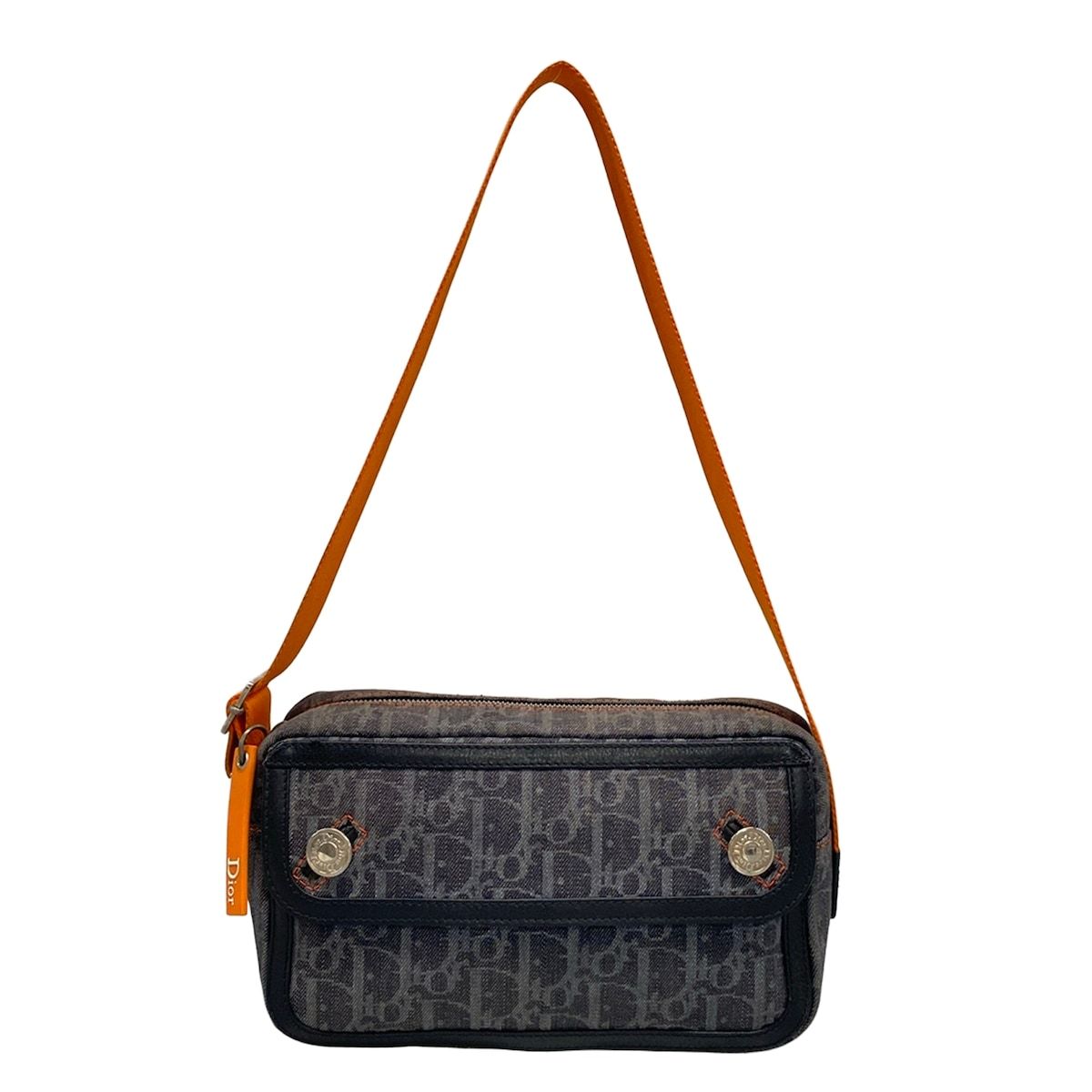 DIOR/ChristianDior(ディオール/クリスチャンディオール) ショルダーバッグ フライト ダークネイビー×オレンジ レザー 55,620円