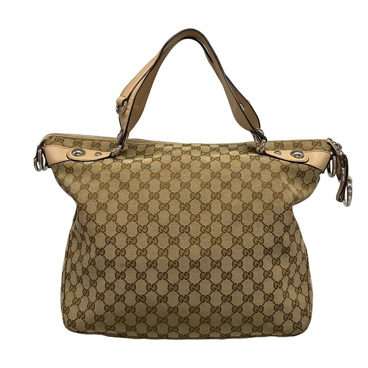 GUCCI(グッチ) ハンドバッグ ホースビット/GG柄 232949 ベージュ×ダークブラウン レザー 42,120円