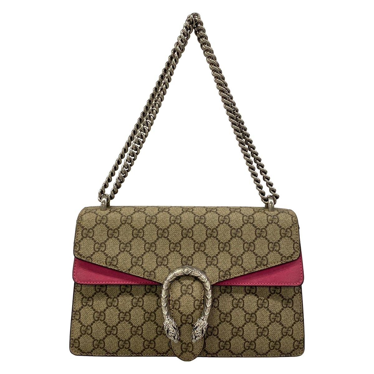 GUCCI(グッチ) ショルダーバッグ ディオニュソス 400249 ベージュ×ダークブラウン×ピンク チェーンショルダー 61,215円