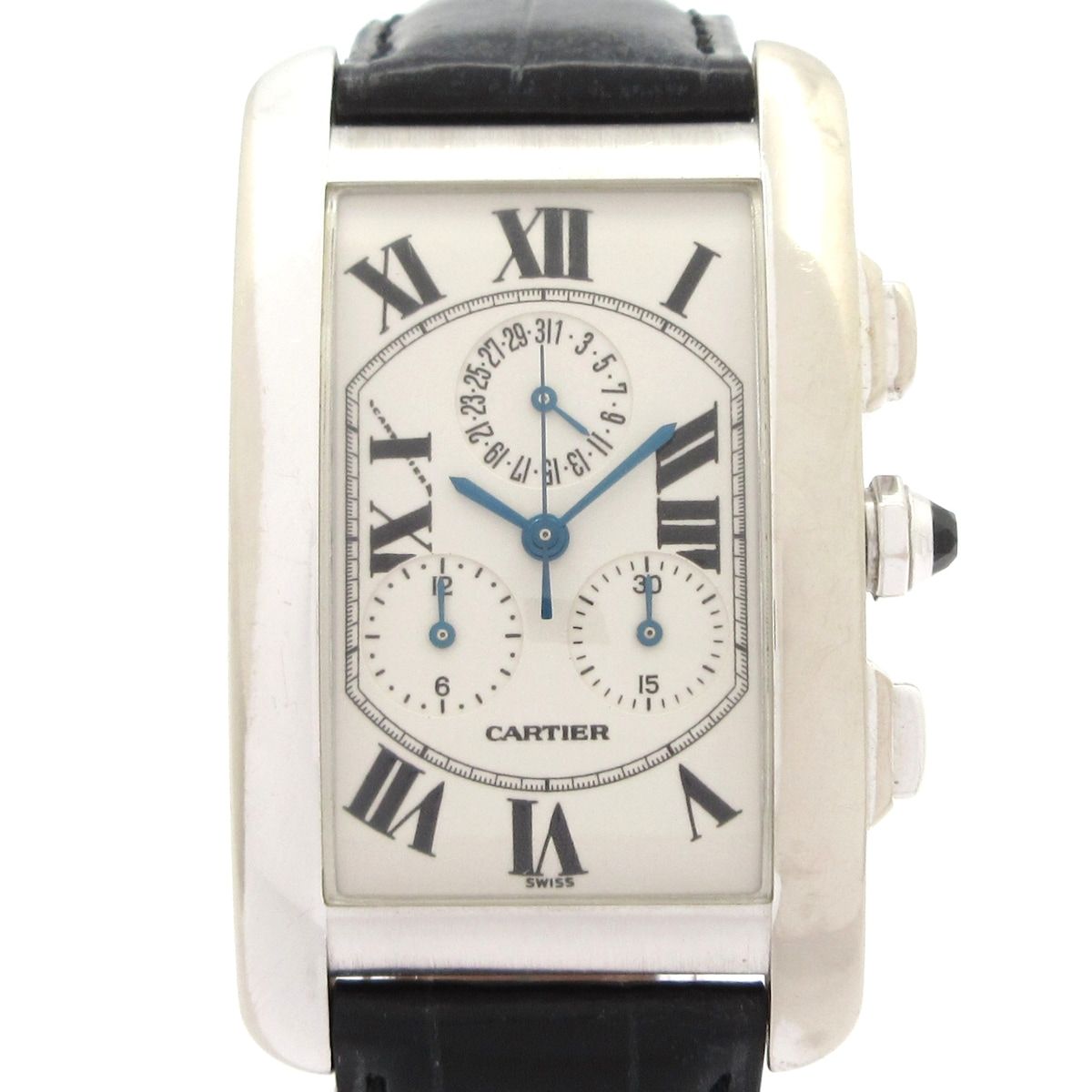 Cartier(カルティエ) 腕時計 タンクアメリカンクロノリフレックス W2603356 メンズ 革ベルト/クロノグラフ アイボリー 486,760円