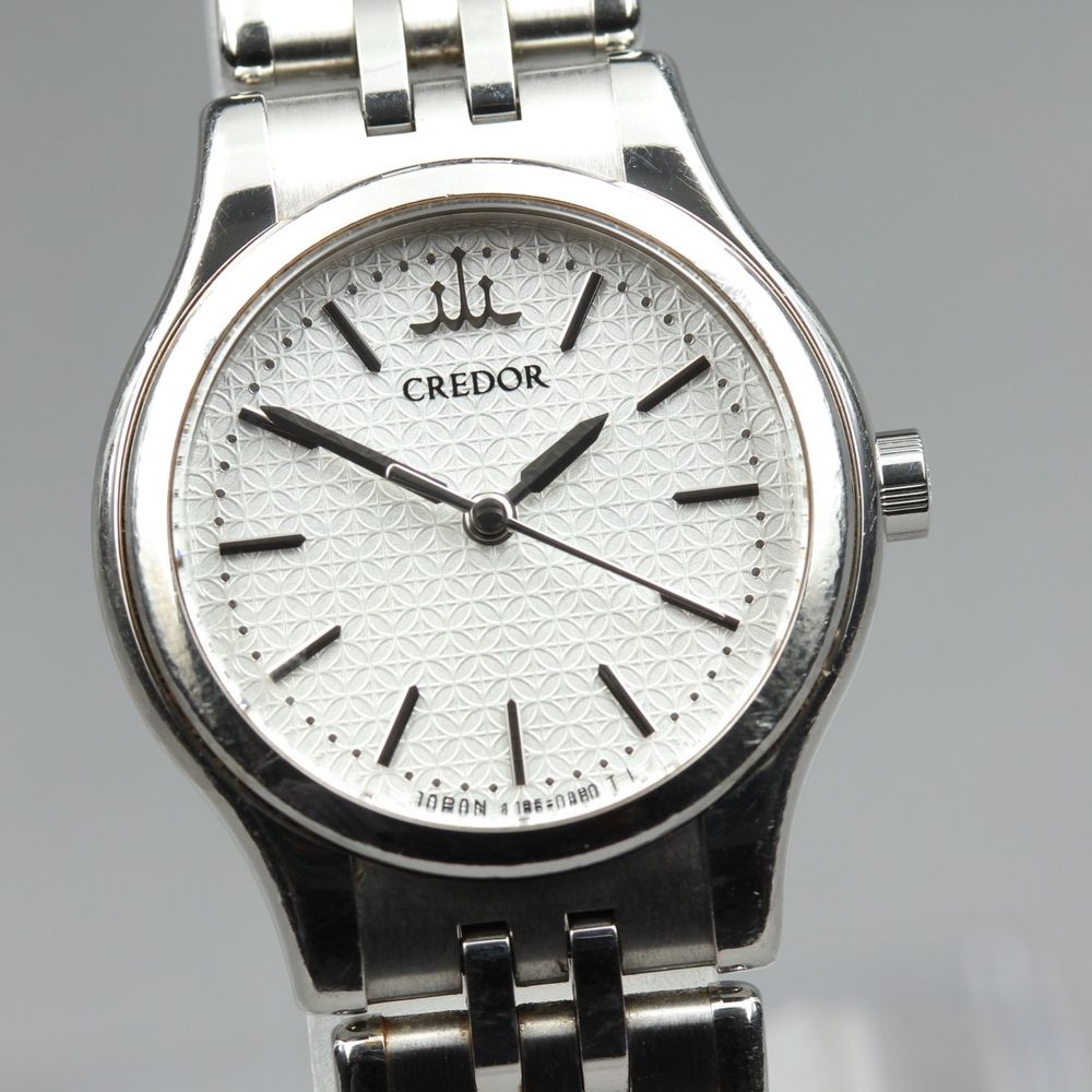 【稼働品】 SEIKO クレドール GSBA055/4J85-0A20 シルバー シルバー 純正ブレス クオーツ レディース 腕時計 #17730