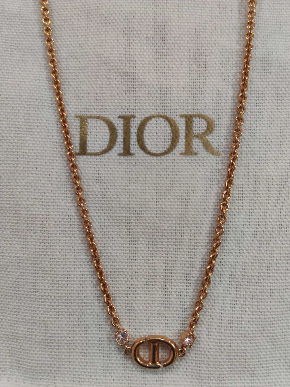 本日限定　Christian Dior　CDロゴ　ネックレス　 ピンクゴールド クリスタル　DIOR