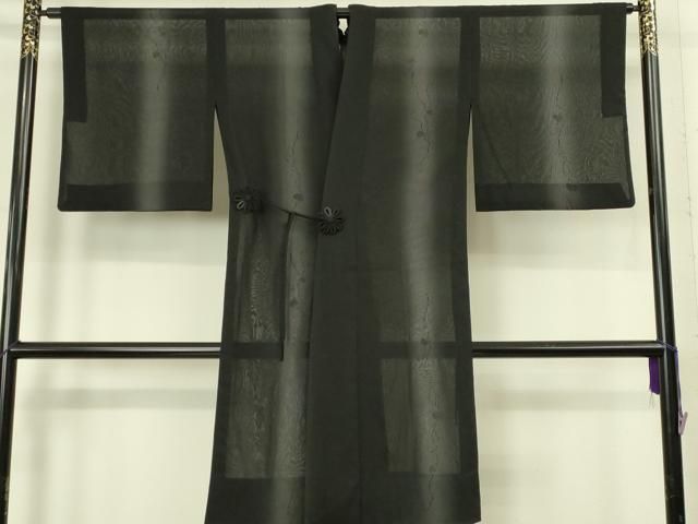 平和屋着物∞極上　道中着　スリーシーズン　春夏秋　塵除け　ロング丈　紗　蔦の葉文　暈し染め　黒地　逸品　DZAB8294kh6 42,120円