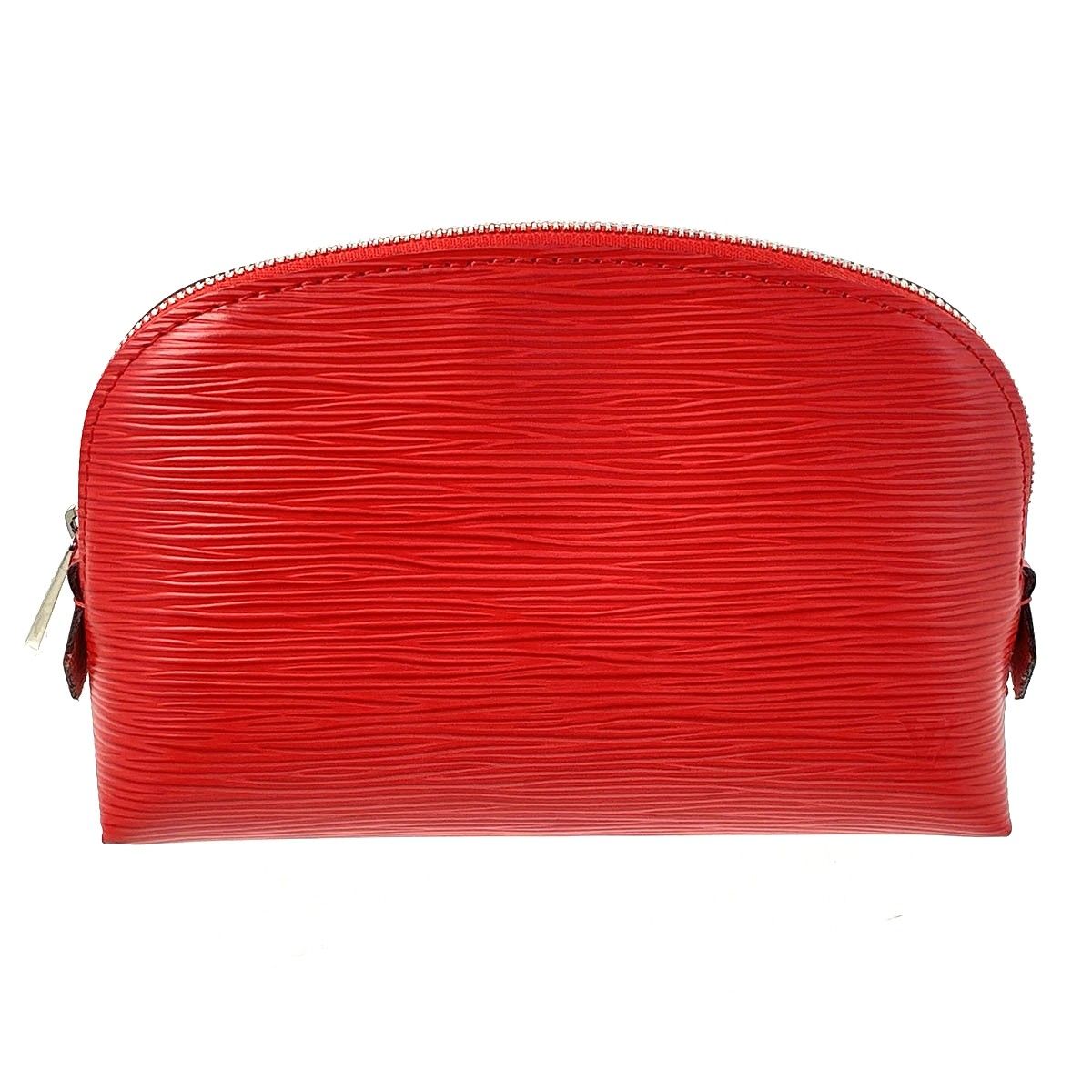 LOUIS VUITTON ルイ・ヴィトン ポシェット コスメティック ポーチ M41114 レディース エピレザー レッド 中古