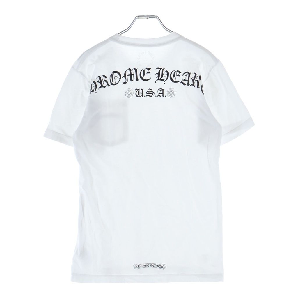 CHROME HEARTS (クロムハーツ) CH S/S ロゴデザイン クルーネック カットソー 半袖Tシャツ ホワイト