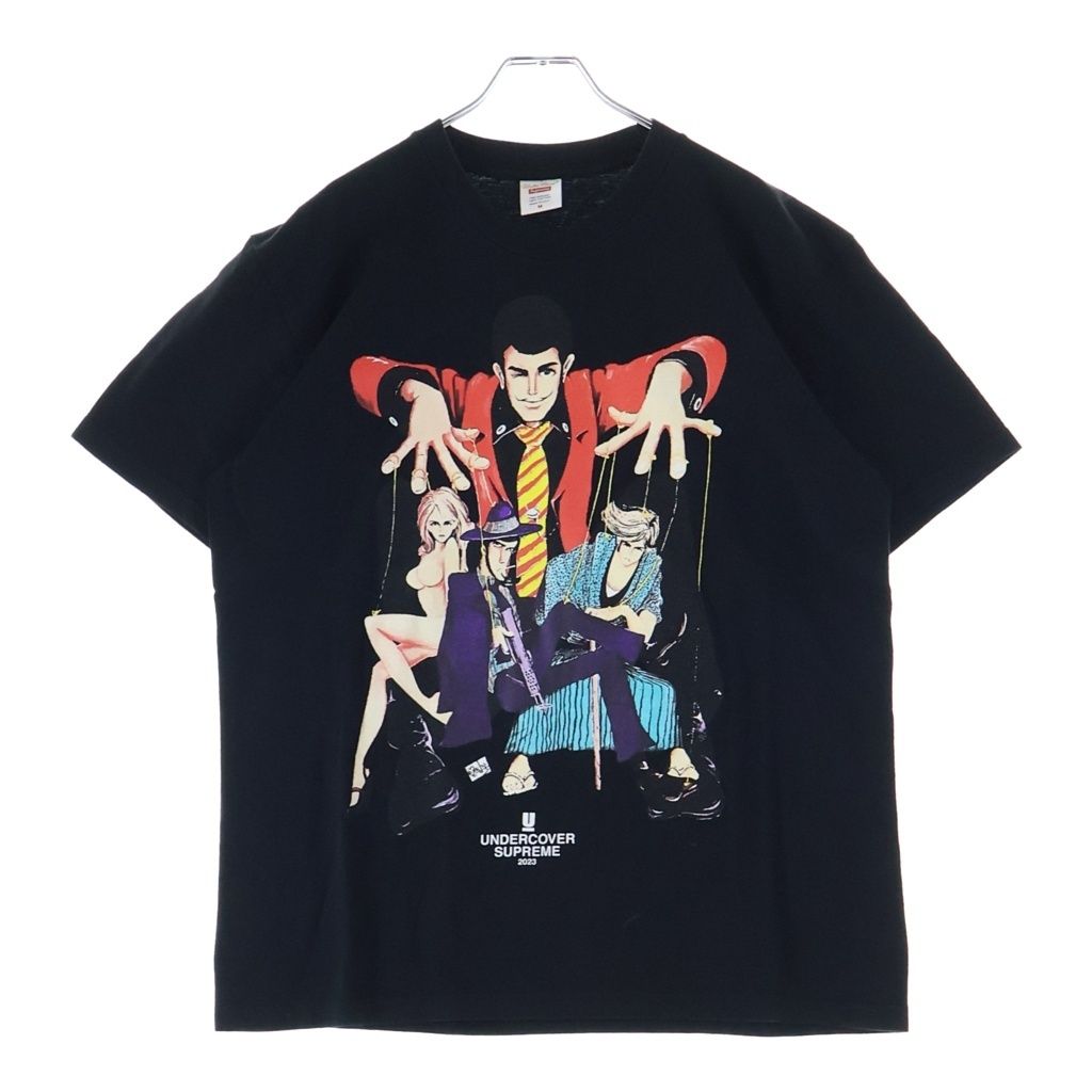 SUPREME (シュプリーム) 23SS ×UNDERCOVER Lupin Tee アンダーカバー フロント ルパン三世 プリント 半袖Tシャツ カットソー ブラック