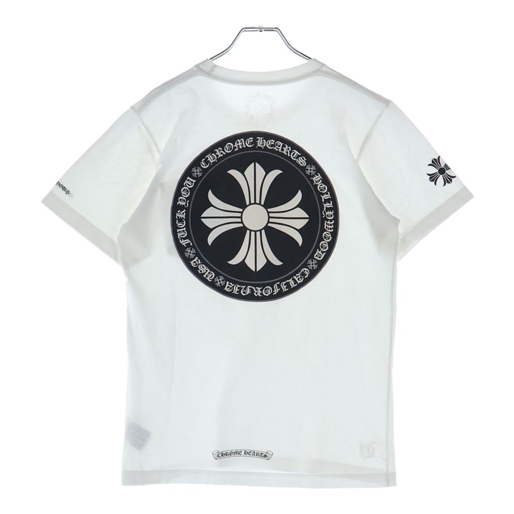 CHROME HEARTS (クロムハーツ) バックCHプラスプリント ハリウッド限定 半袖Tシャツ クルーネックカットソー ホワイト -