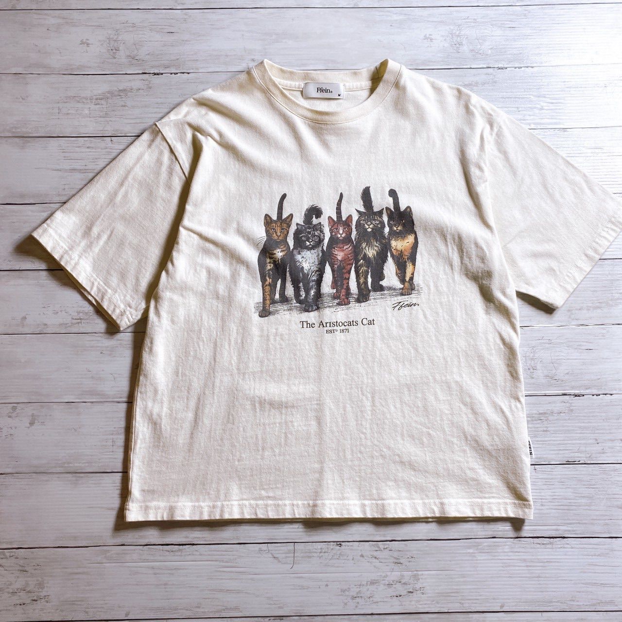 あいみょん着用】Ffein. T-shirt フェイン アイボリー 猫 キャット