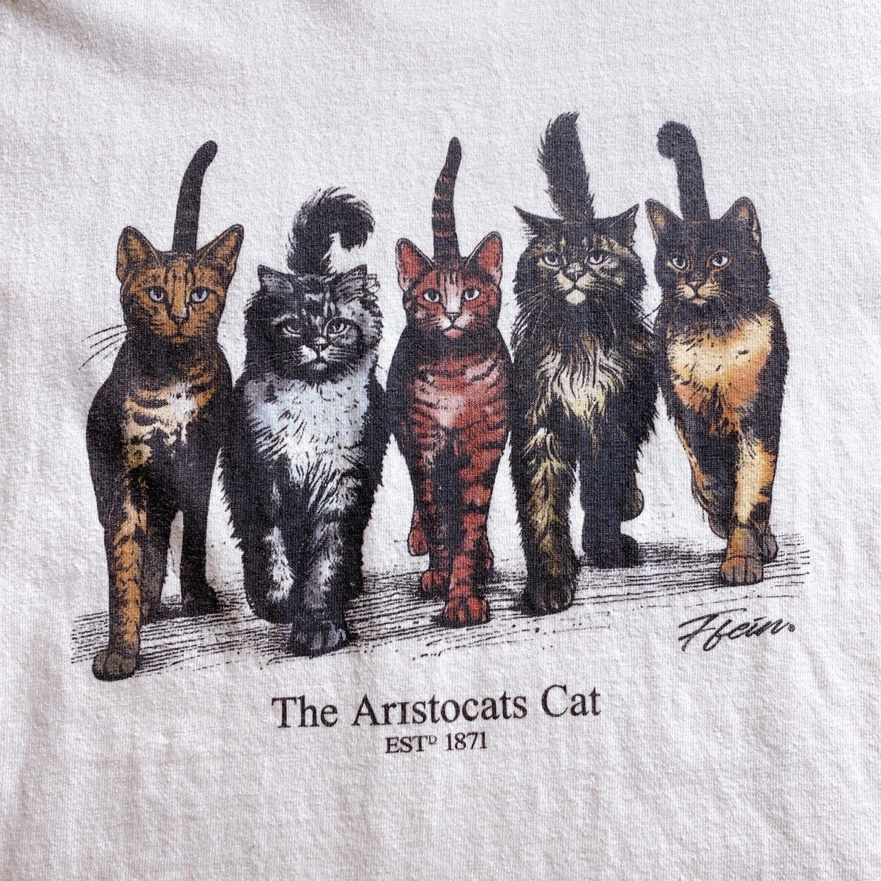 あいみょん 着用 古着 Tシャツ 猫 ヴィンテージ あいみょん着用】Ffein. T-shirt フェイン アイボリー 猫 キャット