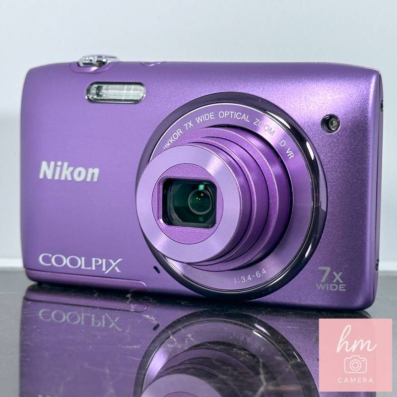 [상태좋음] 니콘 쿨픽스 S3500 오키드 퍼플 2005 메가픽셀 7x 줌 와이드 앵글 26mm 니코르 렌즈 렌즈 시프트 VR 컴팩트 디지털 카메라 니콘 쿨픽스