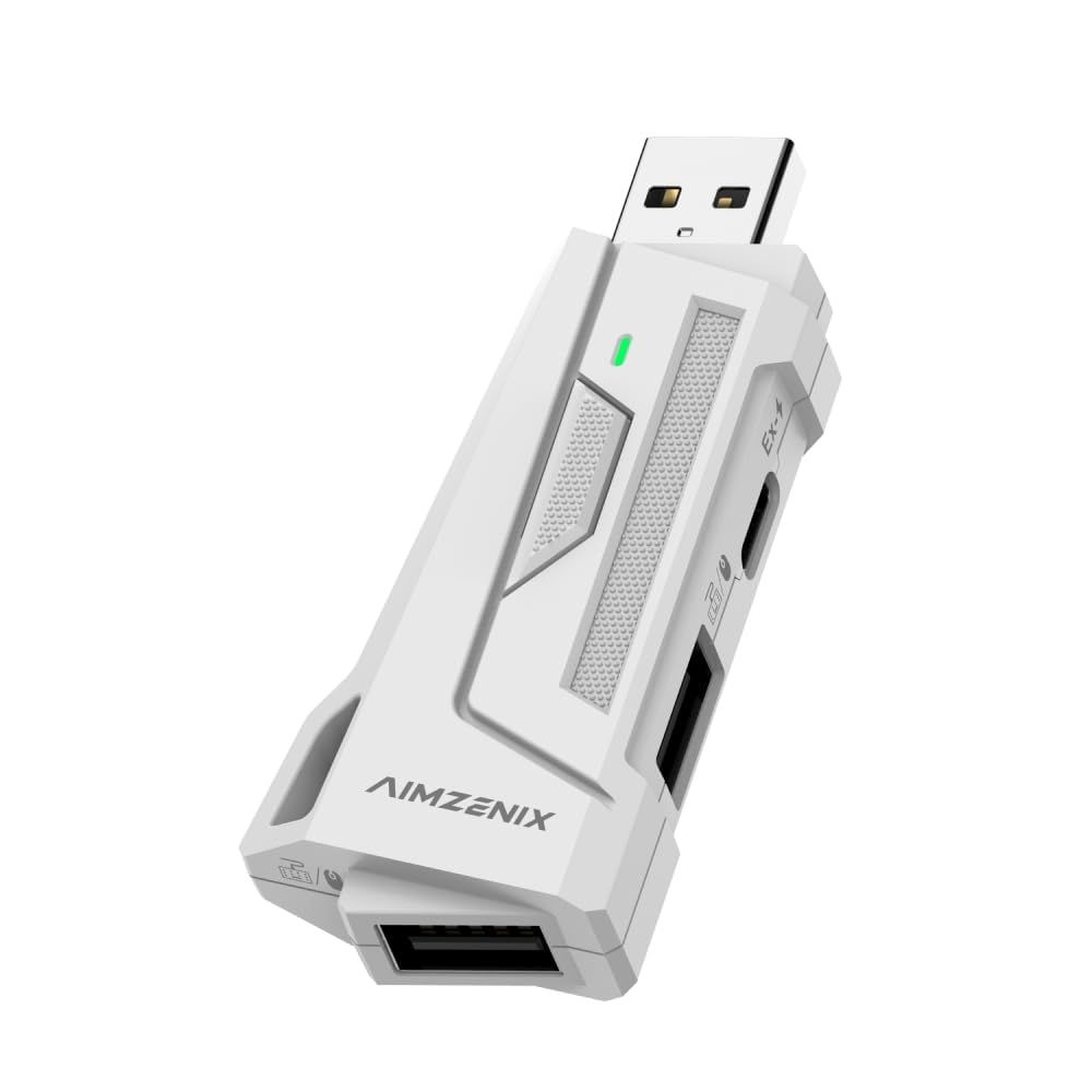 1000Hzレポートレート、アプリカスタマイズ、スマートマッピング、ブート不要、白 | PC用キーボードとマウスコンバーター、AX200ゲーミングKnMアダプター、スマートジョイスティック機能付き AIMZENIX 6,488円