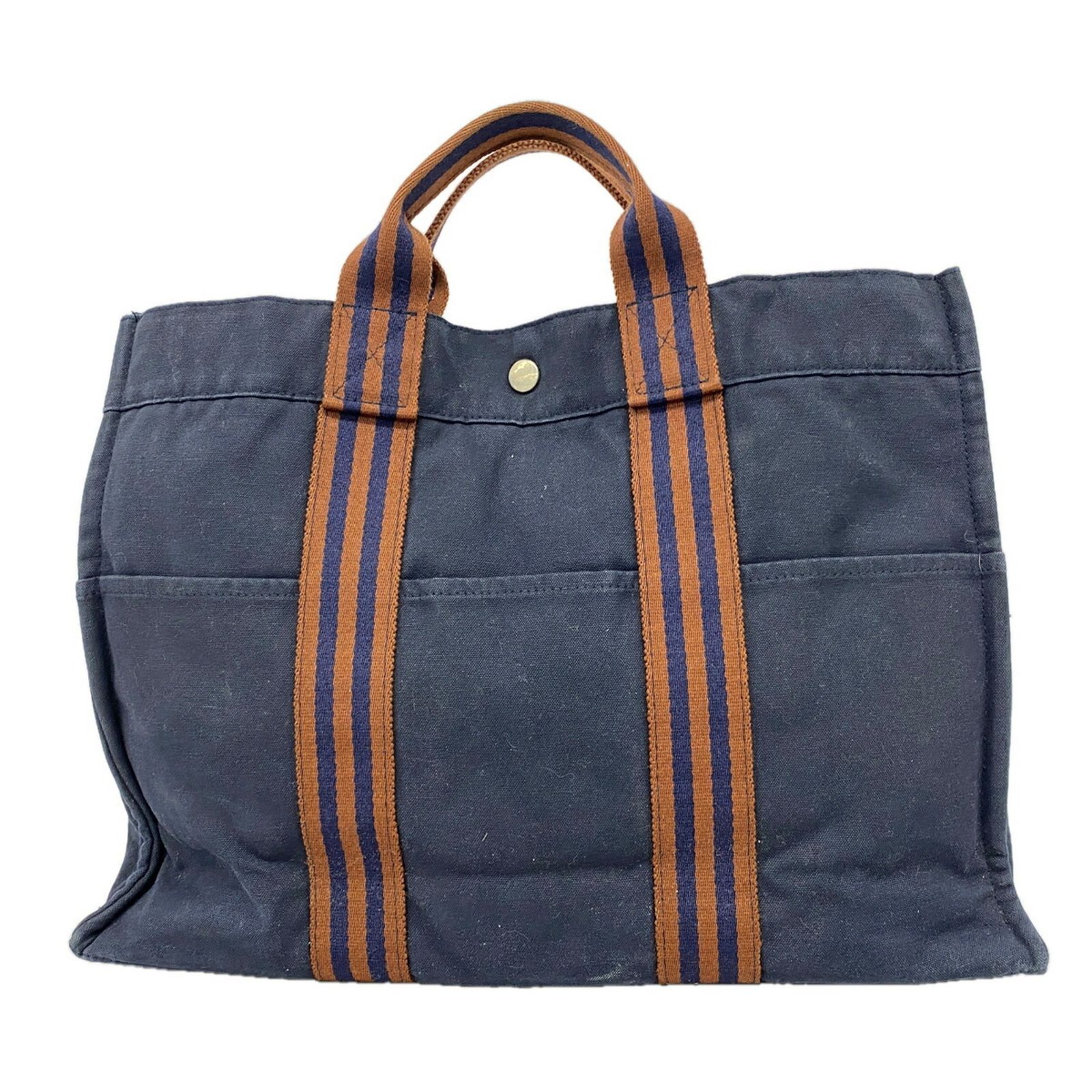 エルメス(Hermes) エルメス トートバッグ フールトゥMM キャンバス ネイビー メンズ レディース P3349861