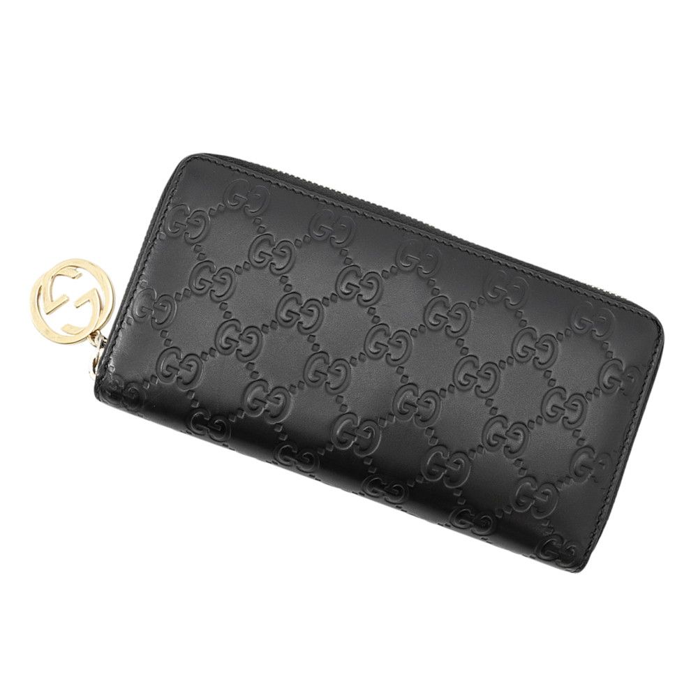グッチ 長財布 グッチシマ ラウンドファスナー 409342 GUCCI 財布 黒