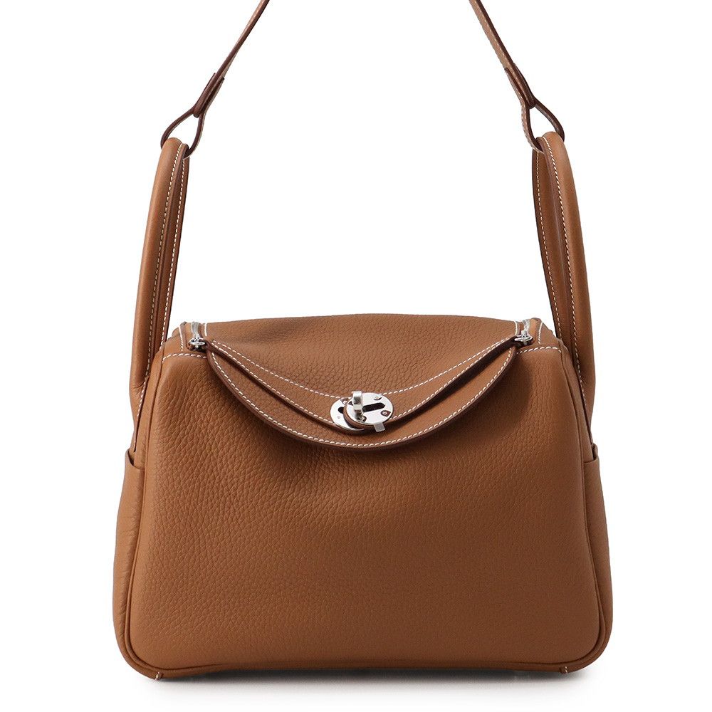 エルメス ハンドバッグ リンディ26 ゴールド/シルバー金具 トリヨンクレマンス G刻印 HERMES 2way ショルダーバッグ