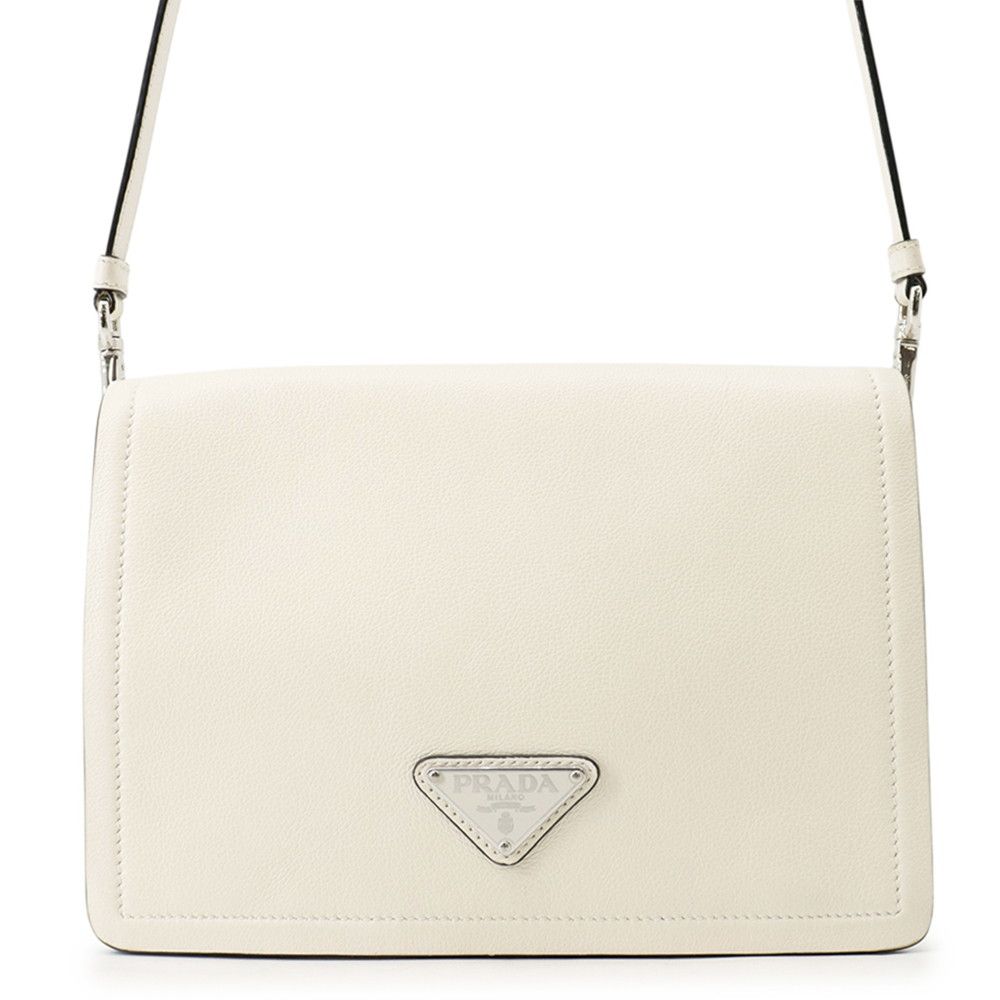 プラダ ショルダーバッグ グレースカーフ トライアングルロゴ 1BD296 PRADA バッグ 白 184,200円