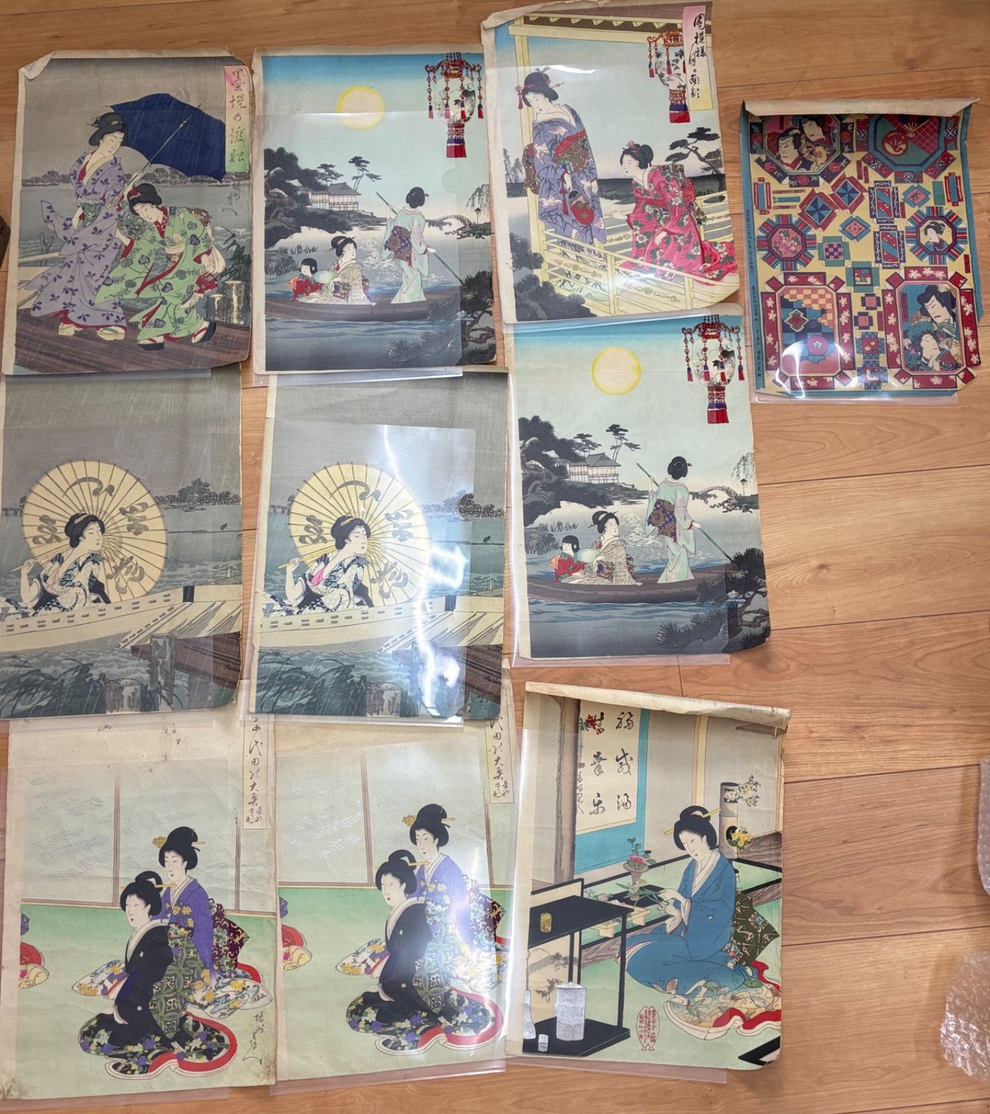 明治・大正期 浮世絵 錦絵 立版古 9版10枚セット 大正3年 明治28年 楳堂周延