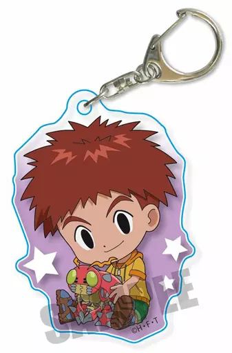 [Used] Miscellaneous Goods Izumi Mitsukoro & Tentmon Gyugyutto Acrylic Key Holder “Digimon Adventure:”