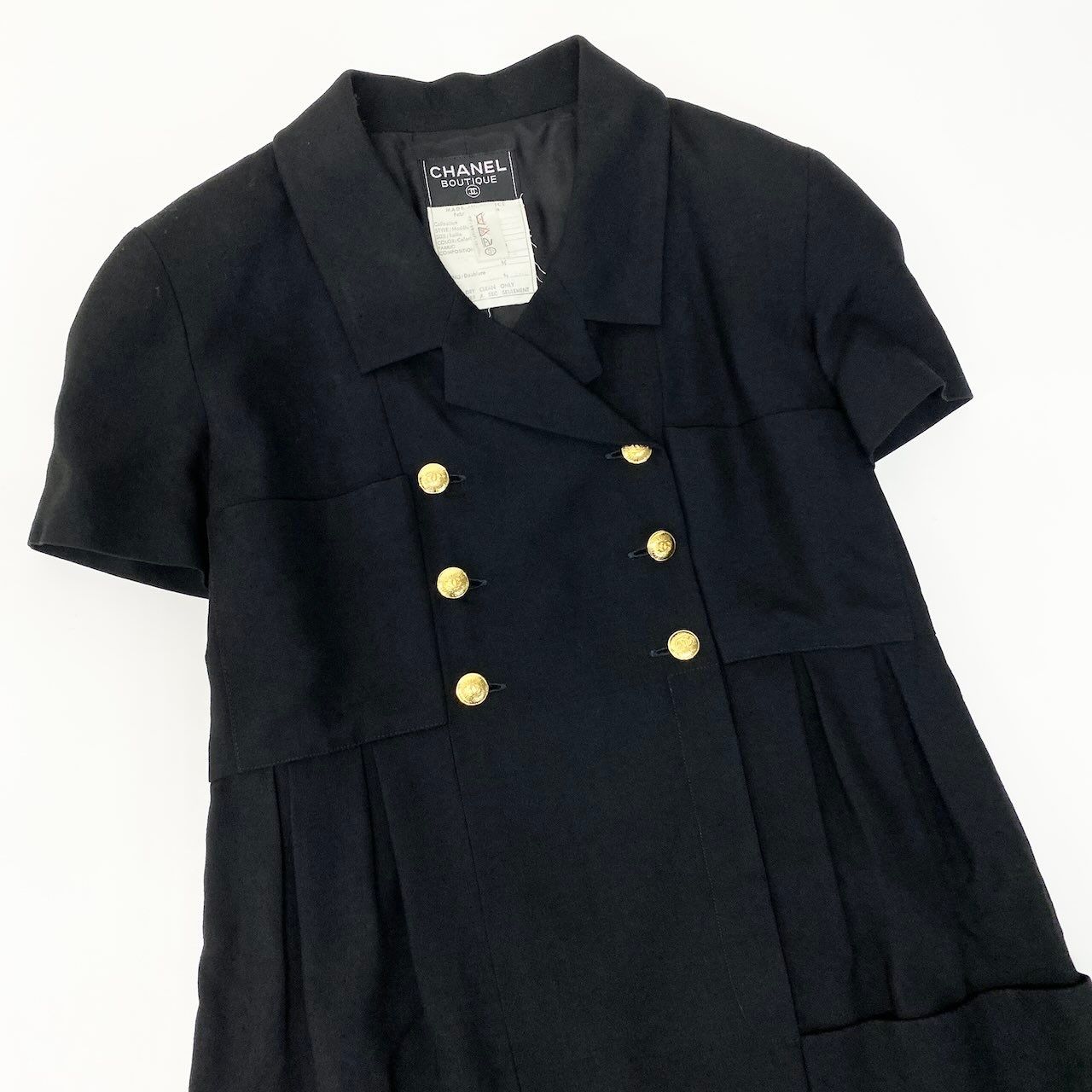 CHANEL シャネル ヴィンテージ 1990 金ボタン ココマーク 23079 半袖