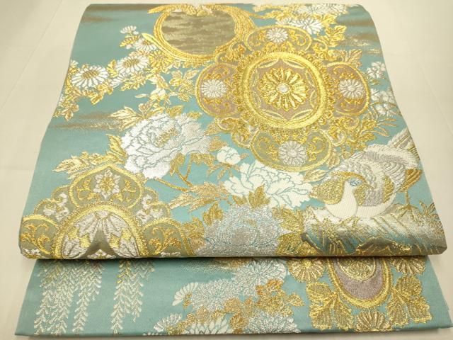 平和屋本店▼両面　全通柄袋帯　御所御襖引手　本金箔　正絹　逸品　DABJ3922du 10,878円