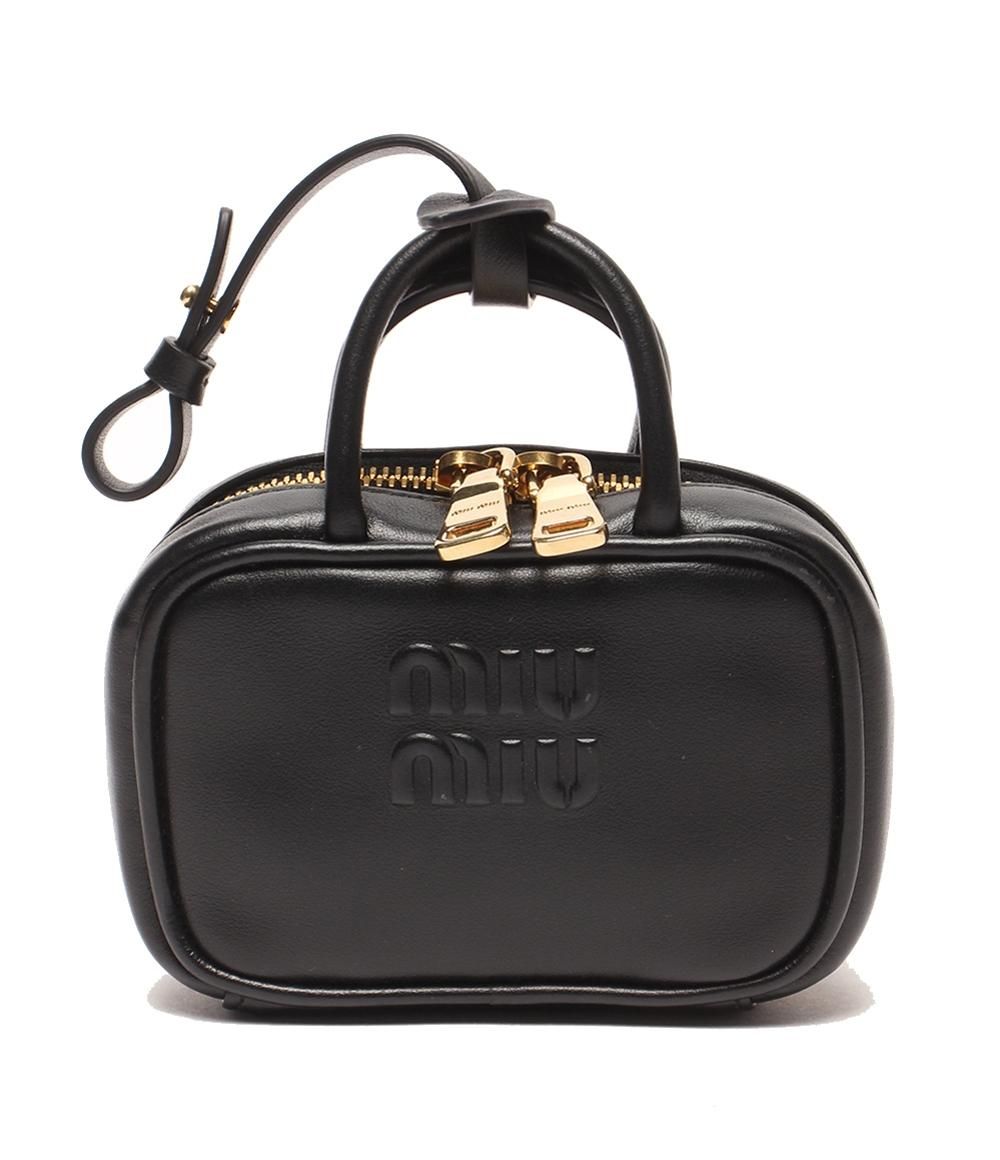 美品 ミュウ ミュウ バッグチャーム ボウ マイクロバッグ 5NR036 レディース Miu Miu