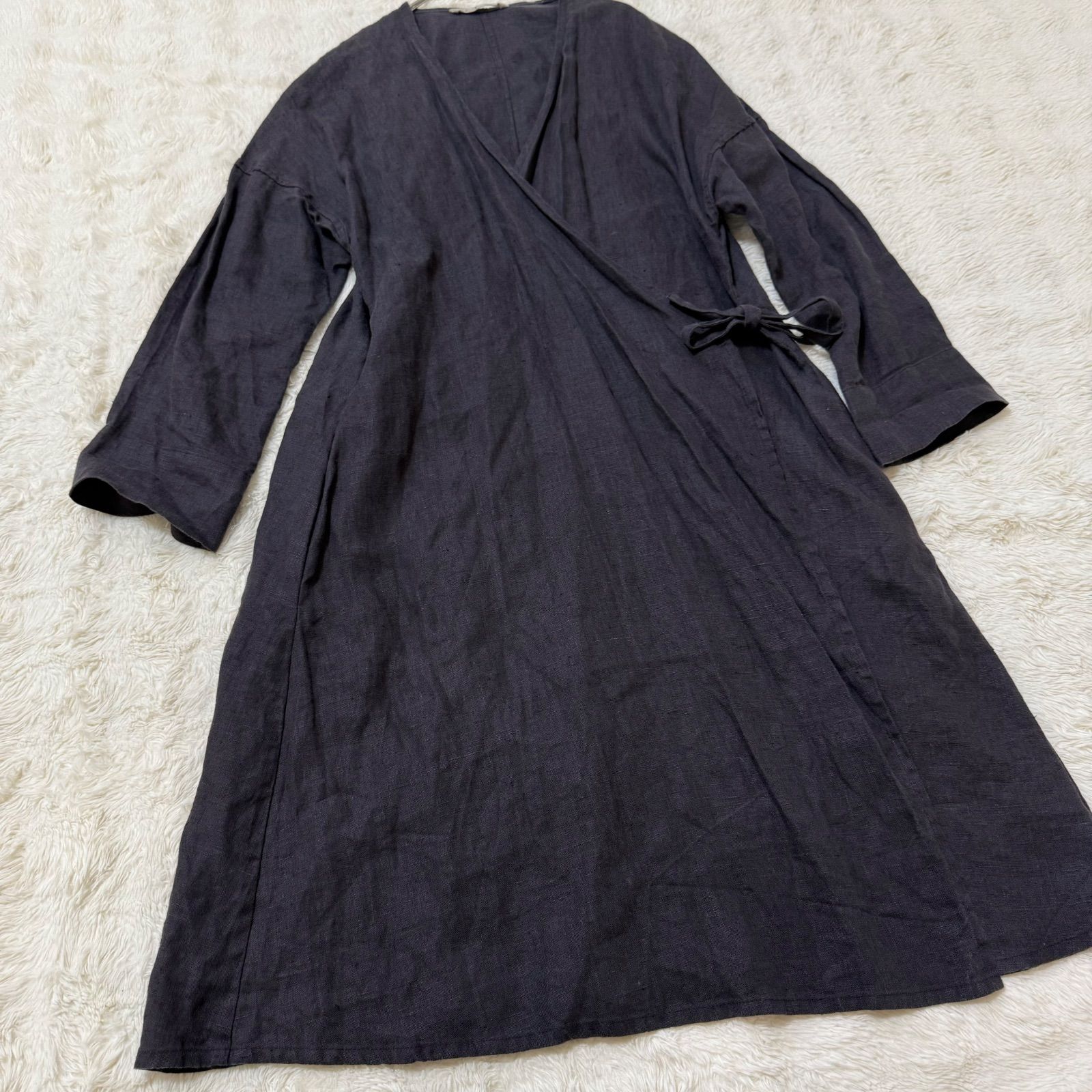 FLW fog linen work レナ ワンピース リトアニアリネン fog linen work FLW フォグリネンワーク リネン100% カシュクール