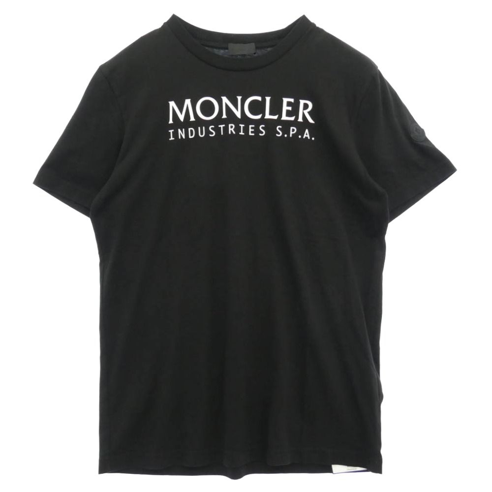 MONCLER モンクレール 24SS J20918C00014 SS T SHIRT ロゴプリント Tシャツ 半袖カットソー ブラック系 L【中古】