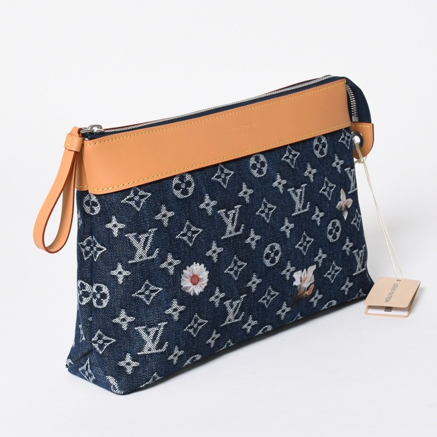 新品未使用品 LOUIS VUITTON ルイヴィトン ハンドバッグ クラッチバッグ M27559 ポシェット・ヴォワヤージュ モノグラムデニム 中古 4a006421