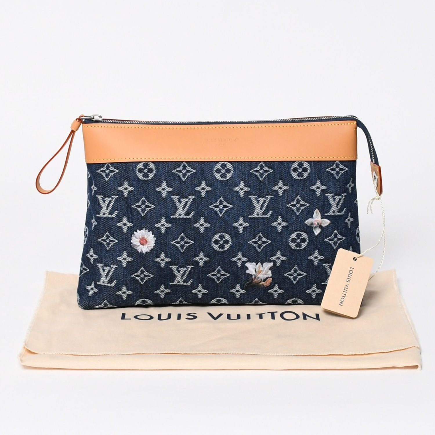新品未使用品 LOUIS VUITTON ルイヴィトン ハンドバッグ クラッチバッグ M27559 ポシェット・ヴォワヤージュ モノグラムデニム 中古 4a006421