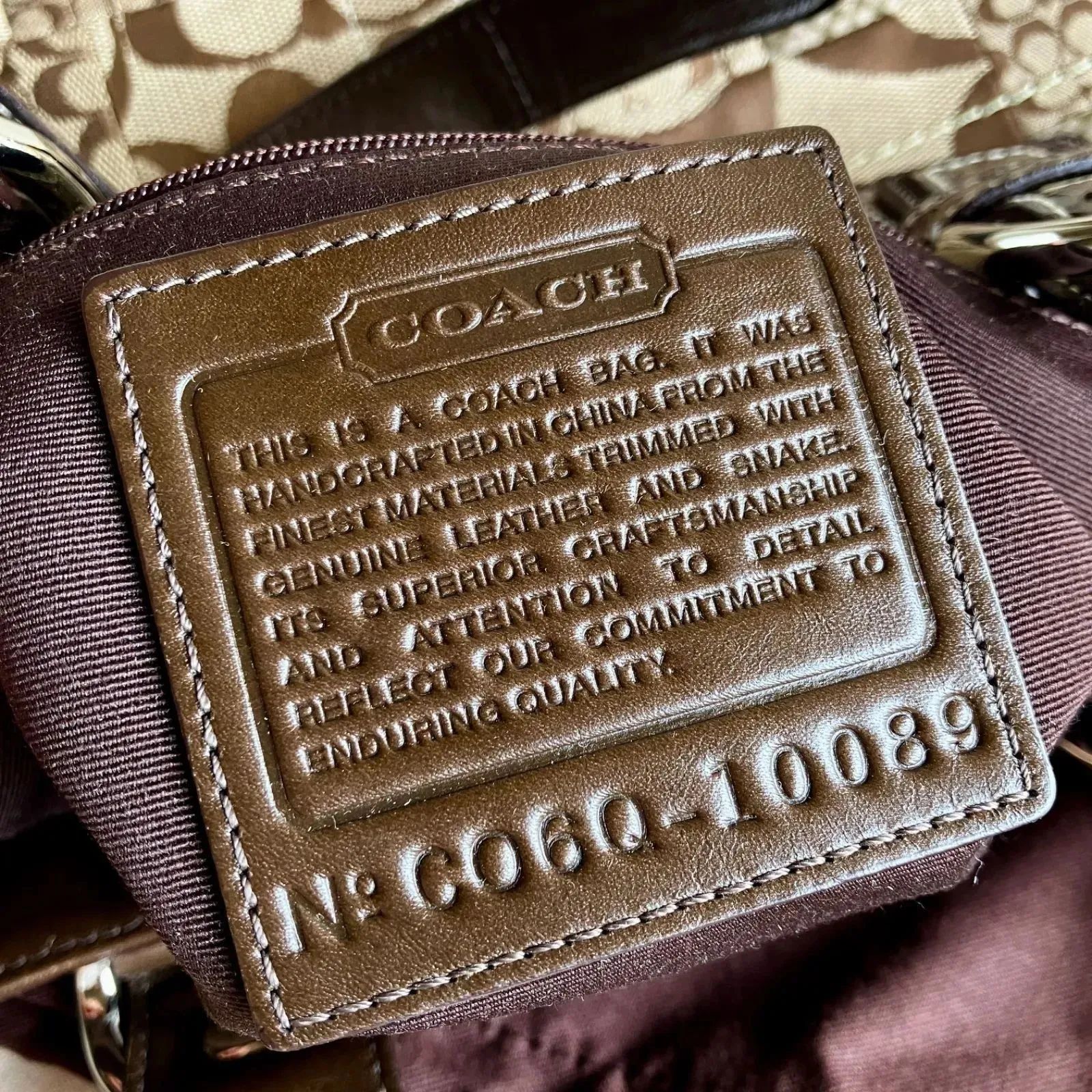 Vintage Coach Soho Signature Patchwork XL Tote Genuine Snakeskin 