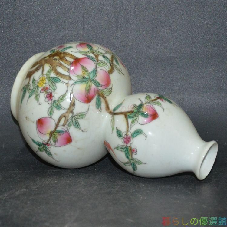 九桃ひょうたん瓶一対 景徳鎮 陶磁器 装飾品 現代工芸品 美術品 置物 上品】九桃紋 ひょうたん瓶 一対 景徳鎮 陶磁器 美術品 インテリアzw427