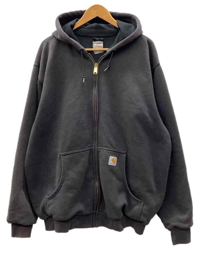 カーハート Carhartt Hooded Zip-Up Sweatshirt フーデッド ジップアップ スウェットシャツ 裏サーマル アウトドア 黒 J149 BLK パーカ ロゴ ブラック Lサイズ 104MT-3543