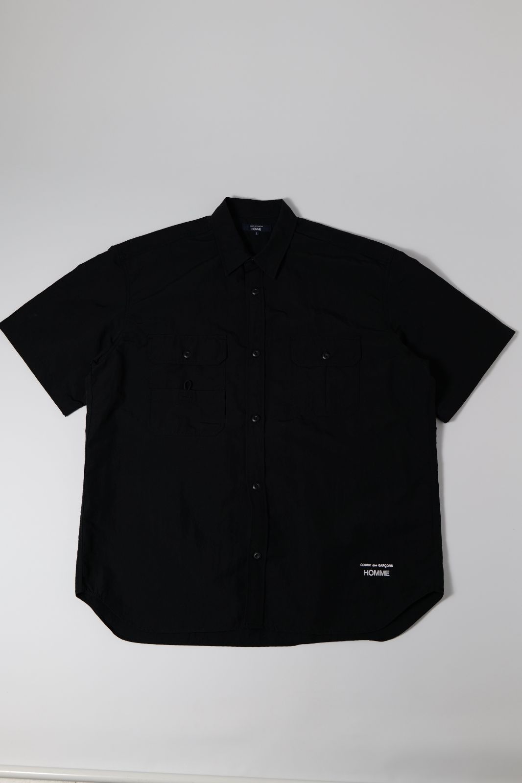 COMME des GARCONS HOMME ナイロンタッサーS/Sシャツ コムデギャルソン オム 25SS 半袖 シャツ ブラック L 20,720円
