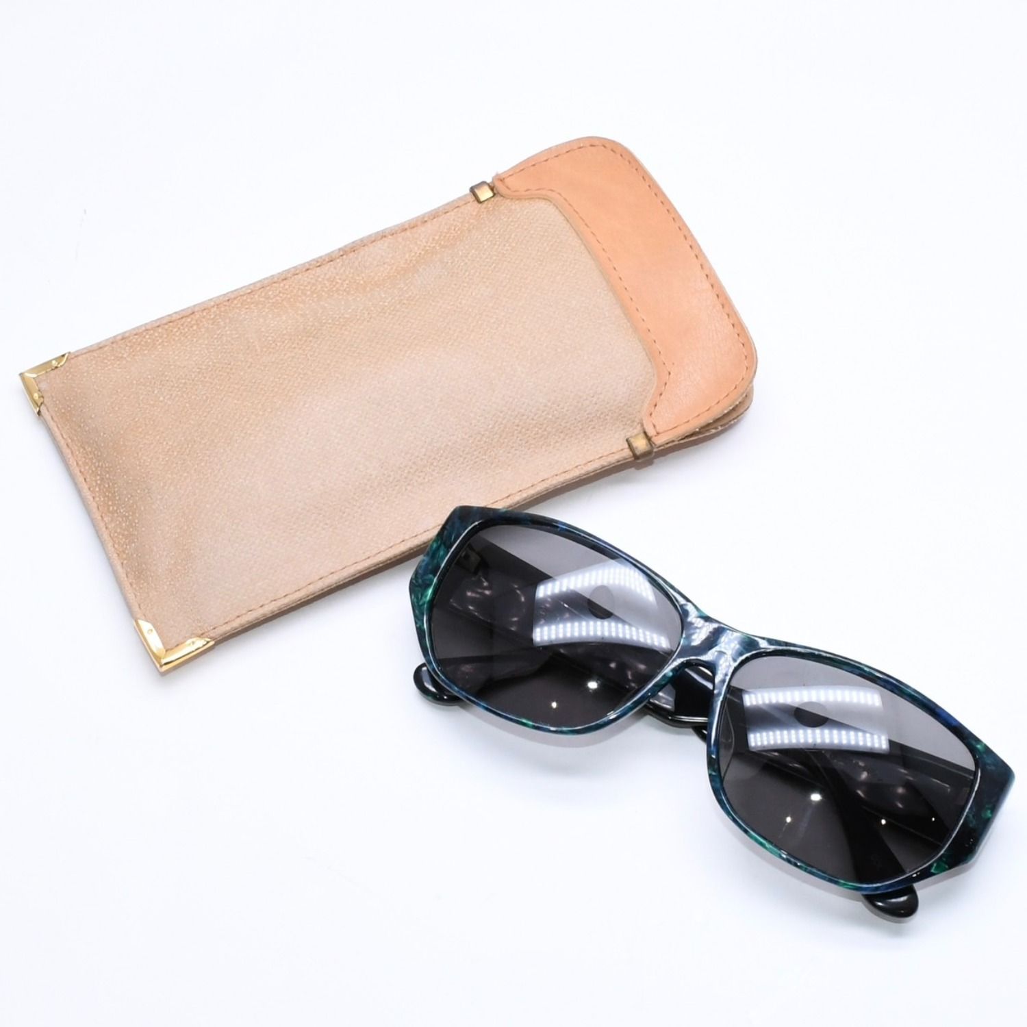 極美品 CELINE セリーヌ サングラス アイウェア ホース キャリッジ CLF 982 サイズ60◻︎14 140 グリーン 中古 4a006193