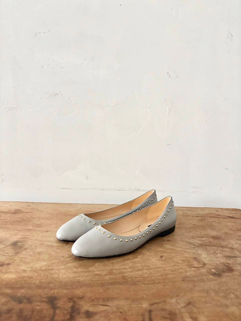 【美品】FABIO RUSCONI ファビオルスコーニ スタッズフラットシューズ 36 箱付き