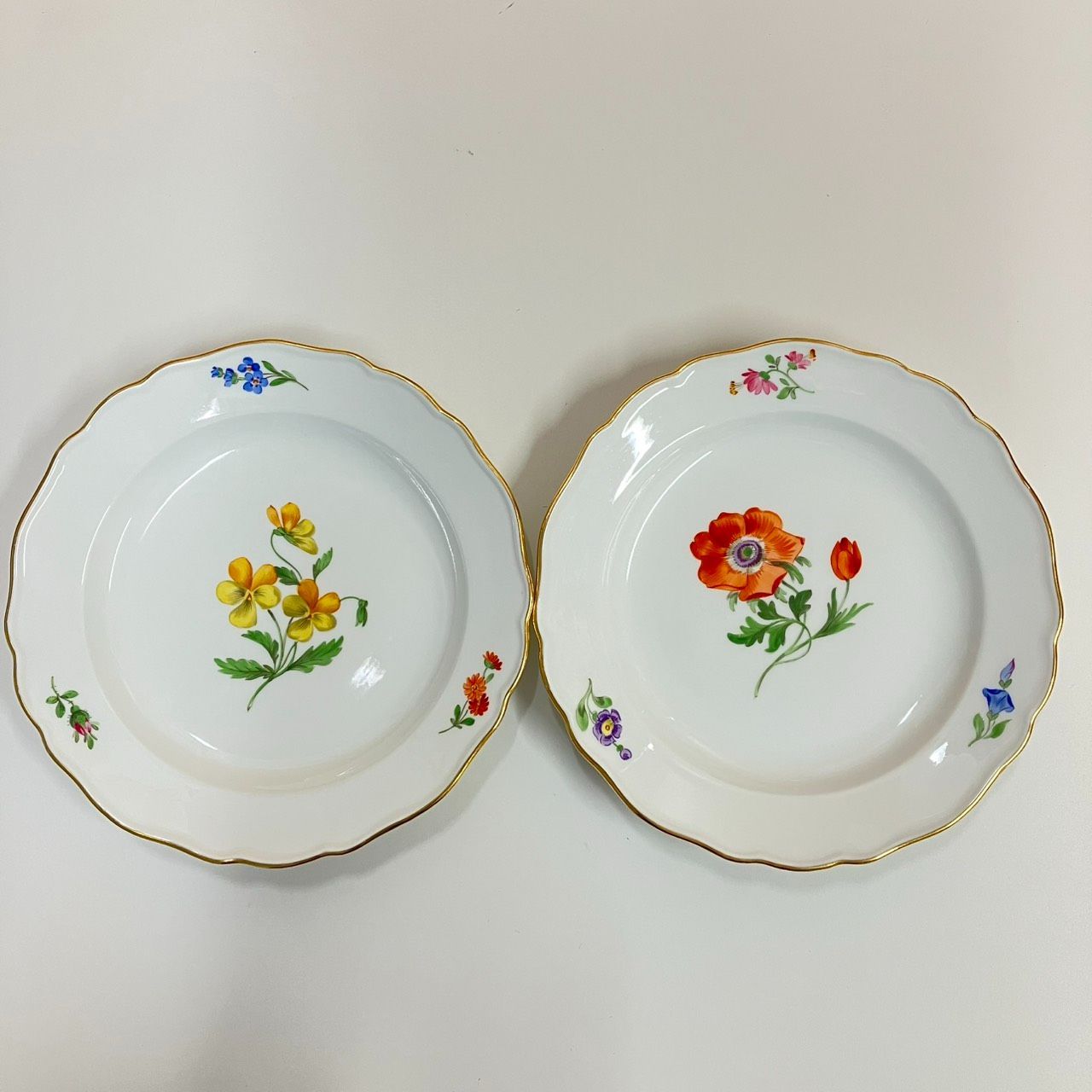 MEISSEN マイセン ベーシック フラワー ケーキ プレート 皿 2枚 美品 573