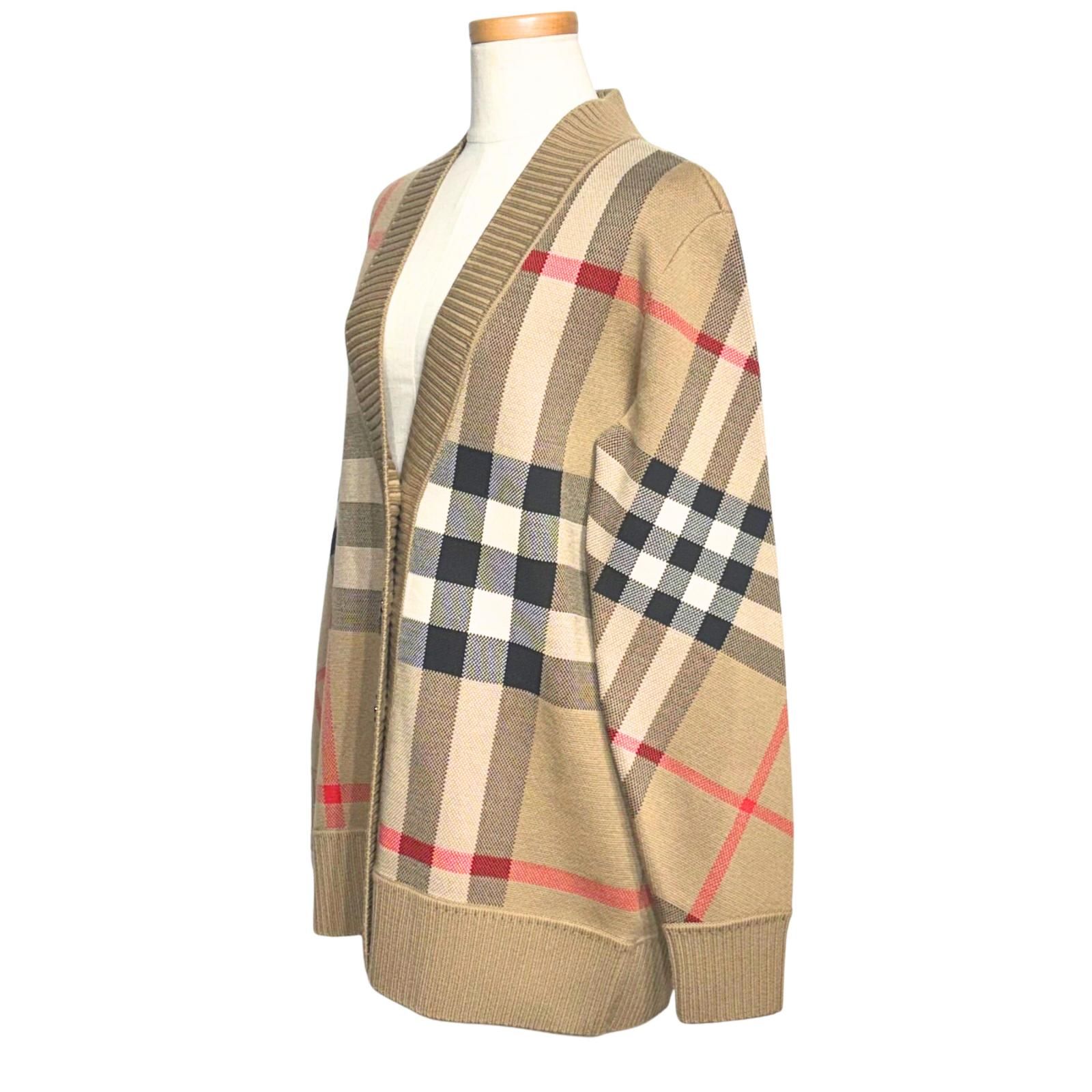 BURBERRY バーバリー チェック柄 ニットカーディガン Mサイズ　中古備品 BURBERRY バーバリー メガチェック カーディガン レディースXS